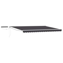 Auvent r&eacute;tractable &eacute;lectrique Anthracite et blanc 4 x 2 m