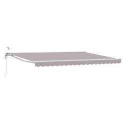 Auvent r&eacute;tractable &eacute;lectrique Gris clair et blanc 4 &times; 3,5 m