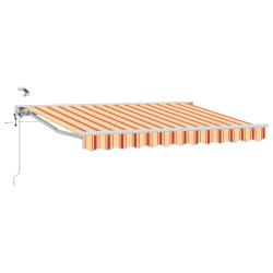 Auvent r&eacute;tractable &eacute;lectrique Jaune, Orange et Blanc 3 x 2,5 m
