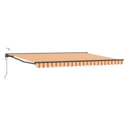 Auvent r&eacute;tractable &eacute;lectrique Jaune, Orange, Anthracite 4 &times; 3 m