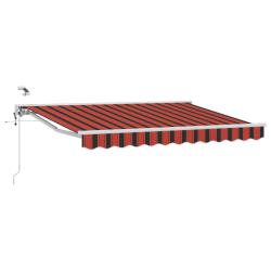 Auvent r&eacute;tractable &eacute;lectrique Orange, Noir et Blanc 2,5 x 2 m