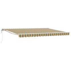 Auvent r&eacute;tractable &eacute;lectrique Vert et jaune 5 x 3 m