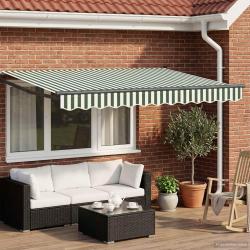 Auvent r&eacute;tractable &eacute;lectrique Vert, Blanc, Anthracite 2,5 x 2 m