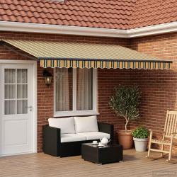 Auvent r&eacute;tractable &eacute;lectrique Vert, Jaune, Anthracite 5 x 3 m
