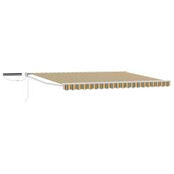 Auvent r&eacute;tractable &eacute;lectrique Vert, Jaune, Blanc 5 x 3 m