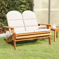 Banc de Adirondack et coussins 126 cm bois massif acacia