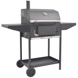 Barbecue au charbon de bois avec &eacute;tag&egrave;re inf&eacute;rieure Noir