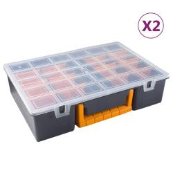 Bo&icirc;tes d'assortiment 2 pcs s&eacute;parateurs amovibles 360x250x85 mm
