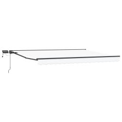 Cadre de store manuel avec LEDs Blanc et anthracite 4,5 &times; 3 m
