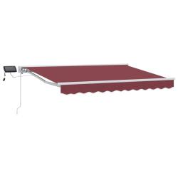 Cadre de store manuel avec LEDs Bourgogne et Blanc 2,5 x 2 m