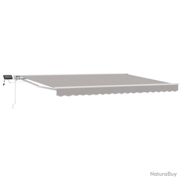 Cadre de store manuel avec LEDs Gris clair et blanc 4 � 3,5 m