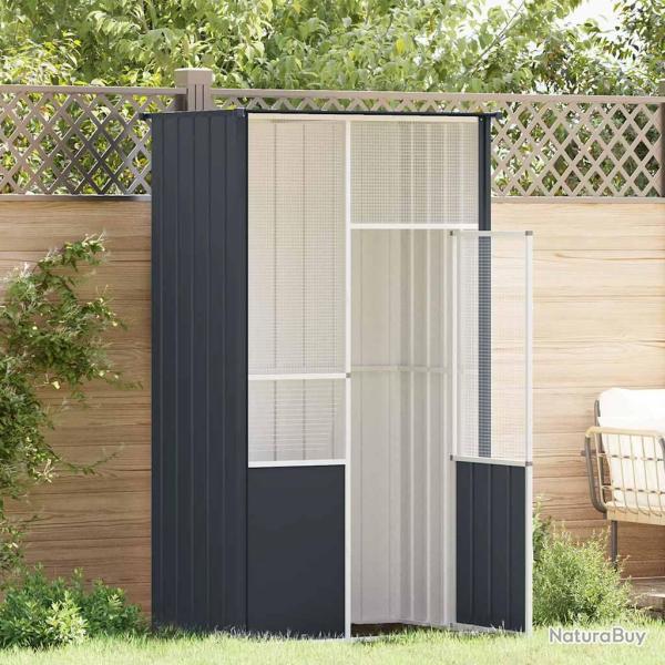 Cage � oiseaux anthracite 115x78x200 cm acier galvanis�