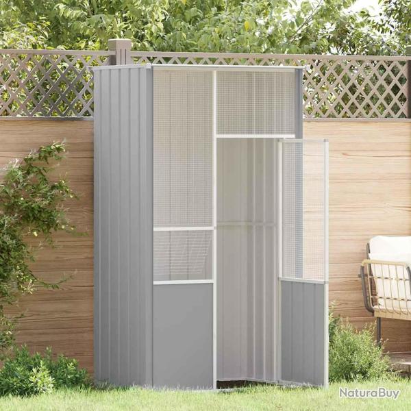 Cage � oiseaux gris 115x78x200 cm acier galvanis�