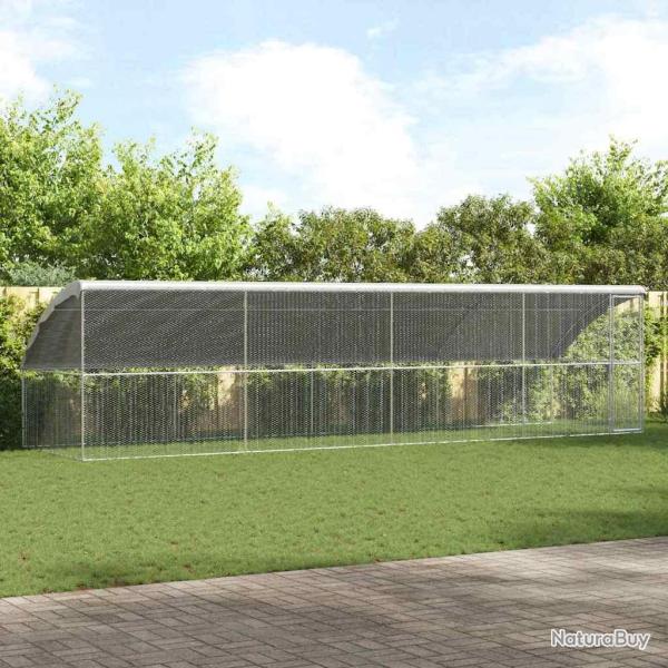 Cage � poules 4 pcs Argent� 800 x 200 x 200 cm Acier galvanis�