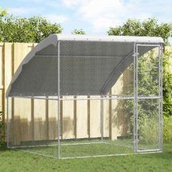 Cage &agrave; poules Argent&eacute; 2 x 2 x 2 m Acier galvanis&eacute;