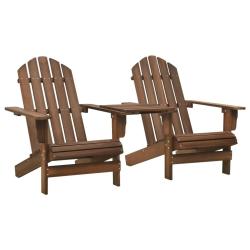 Chaises de Adirondack avec table bois de sapin marron