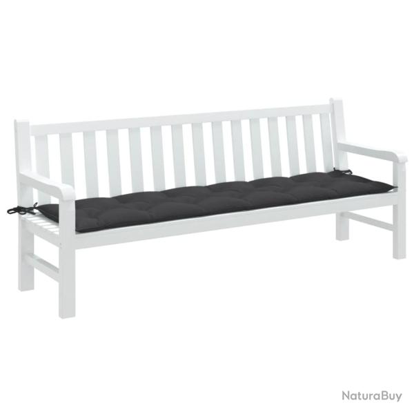 Coussin de banc de anthracite m�lang� 200x50x7 cm tissu