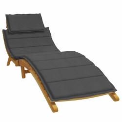Coussin de chaise longue anthracite m&eacute;lang&eacute; 186x58x4 cm tissu