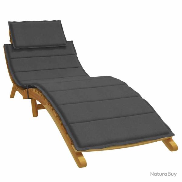 Coussin de chaise longue anthracite m�lang� 186x58x4 cm tissu