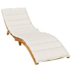 Coussin de chaise longue cr&egrave;me m&eacute;lang&eacute; 200x50x4 cm tissu