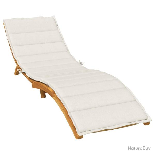 Coussin de chaise longue cr�me m�lang� 200x50x4 cm tissu