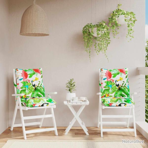 Coussins de chaise � dossier bas lot de 2 multicolore