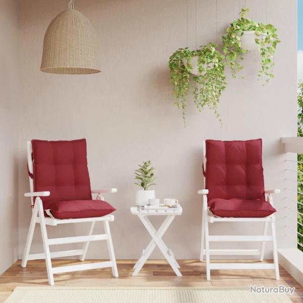 Coussins de chaise � dossier bas lot de 2 rouge bordeaux