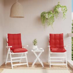Coussins de chaise &agrave; dossier bas lot de 2 rouge tissu oxford