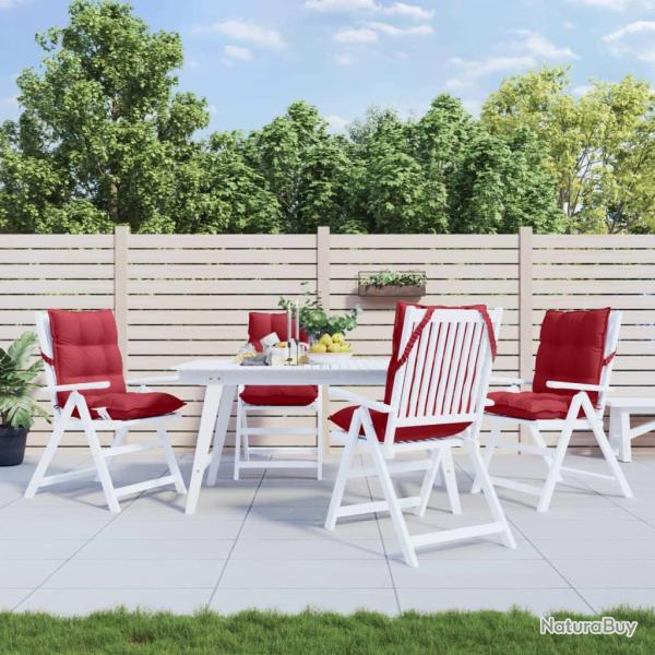 Coussins de chaise � dossier bas lot de 4 rouge bordeaux