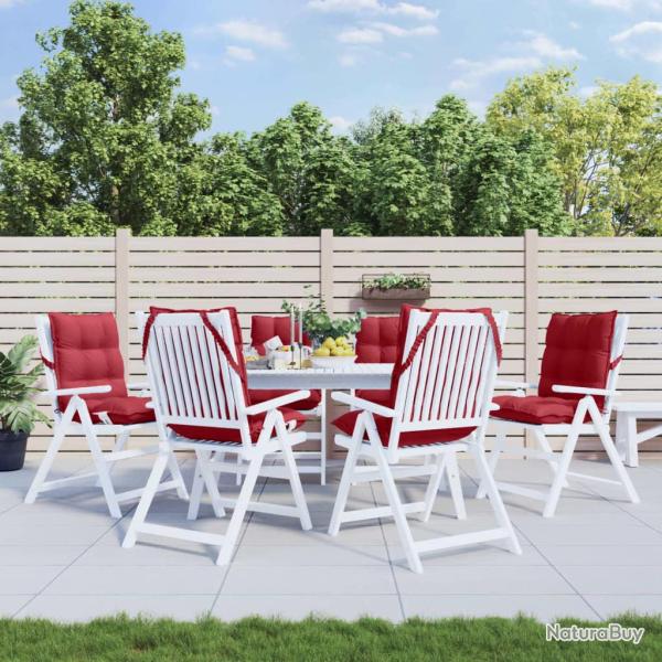 Coussins de chaise � dossier bas lot de 6 rouge bordeaux
