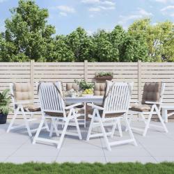 Coussins de chaise &agrave; dossier bas lot de 6 taupe tissu oxford