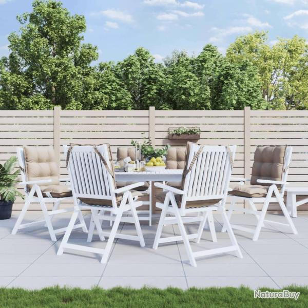 Coussins de chaise � dossier bas lot de 6 taupe tissu oxford