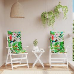 Coussins de chaise &agrave; dossier haut lot de 2 multicolore