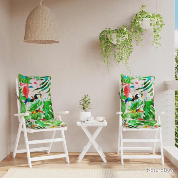 Coussins de chaise � dossier haut lot de 2 multicolore