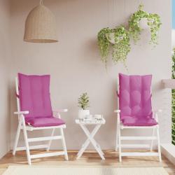 Coussins de chaise &agrave; dossier haut lot de 2 rose tissu oxford