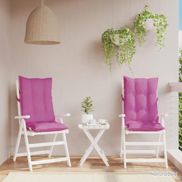 Coussins de chaise � dossier haut lot de 2 rose tissu oxford