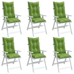 Coussins de chaise &agrave; dossier haut lot de 6 vert m&eacute;lang&eacute; tissu