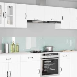 Cr&eacute;dence de cuisine 2 pcs Blanc 120 x 40 cm verre tremp&eacute;