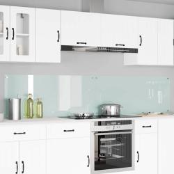 Cr&eacute;dence de cuisine 2 pcs Blanc 120 x 50 cm verre tremp&eacute;