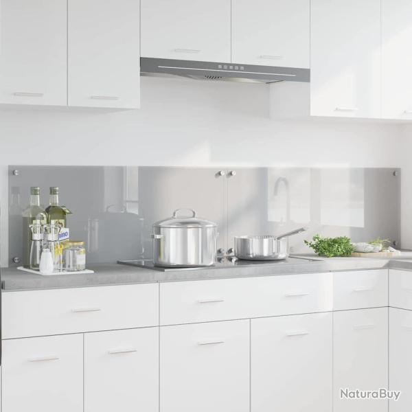 Cr�dence de cuisine 2 pcs Gris clair 100 x 40 cm verre tremp�