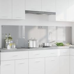 Cr&eacute;dence de cuisine 2 pcs Gris clair 100 x 50 cm verre tremp&eacute;