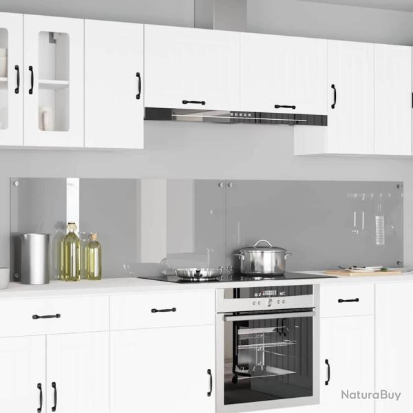 Cr�dence de cuisine 2 pcs Gris clair 120 x 50 cm verre tremp�