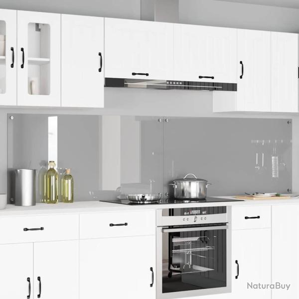 Cr�dence de cuisine 2 pcs Gris clair 120 x 60 cm verre tremp�
