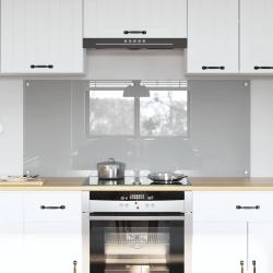 Cr&eacute;dence de cuisine 2 pcs Gris clair 70 x 60 cm verre tremp&eacute;