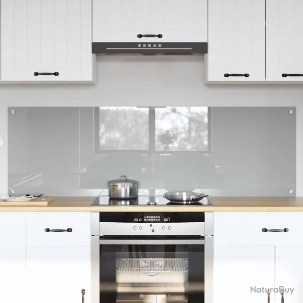 Cr�dence de cuisine 2 pcs Gris clair 80 x 50 cm verre tremp�