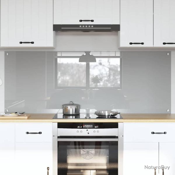 Cr�dence de cuisine 2 pcs Gris clair 80 x 60 cm verre tremp�