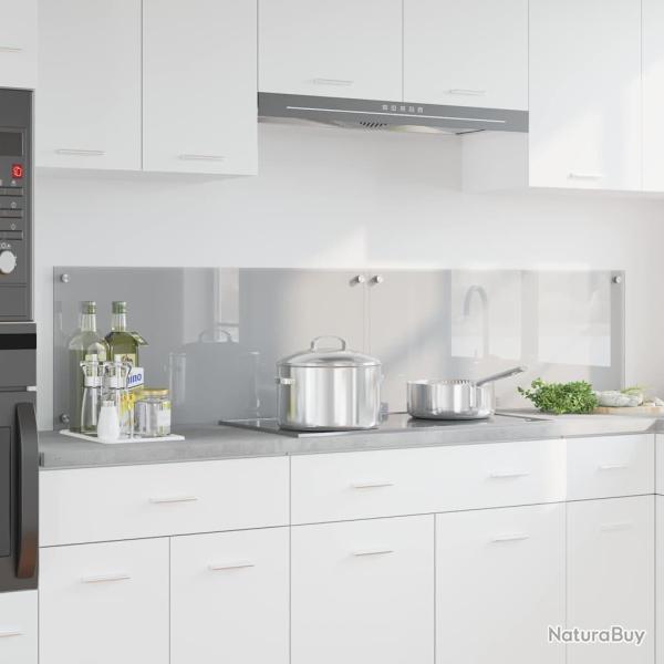 Cr�dence de cuisine 2 pcs Gris clair 90 x 40 cm verre tremp�