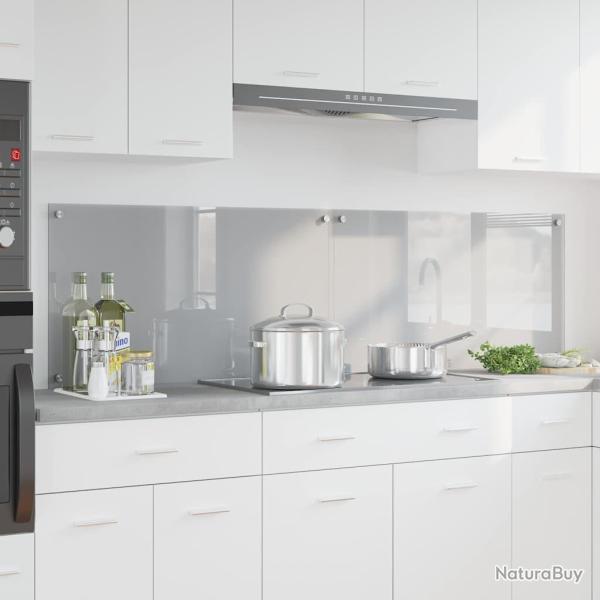 Cr�dence de cuisine 2 pcs Gris clair 90 x 50 cm verre tremp�