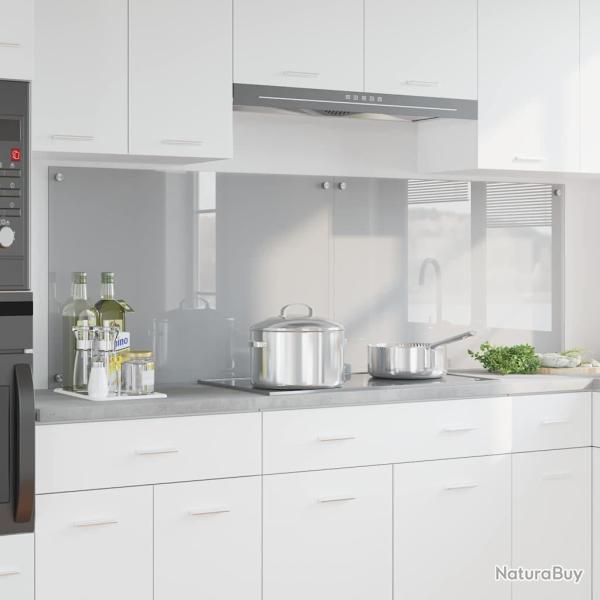 Cr�dence de cuisine 2 pcs Gris clair 90 x 60 cm verre tremp�