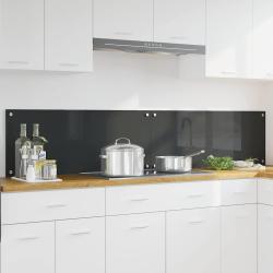 Cr&eacute;dence de cuisine 2 pcs Gris fonc&eacute; 100 x 40 cm verre tremp&eacute;